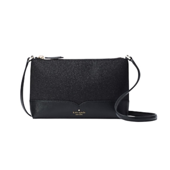 kate spade Bags Kate Spade Lola Glitter Crossbody Purse Black